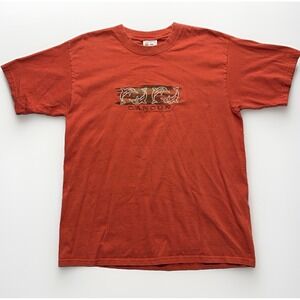 Vintage Cancun Mexico Nature T Shirt L Orange Embroidered Graphic Dolphin Beach